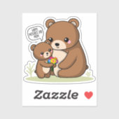 Gelukkige Moederdag mam Schattige mama Beer en haa Sticker (Vel)