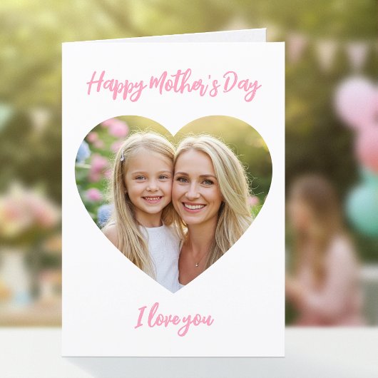 Gelukkige Moederdag Mama Foto Lief Hart Roze Kaart