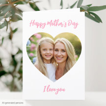 Gelukkige Moederdag Mama Foto Mooie Hart Roze