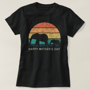 Gelukkige Moederdag Mama Olifant en Baby Olifant T-shirt