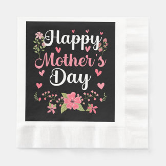 Gelukkige Moederdag mama Schattigee bloemrijke vro Servet