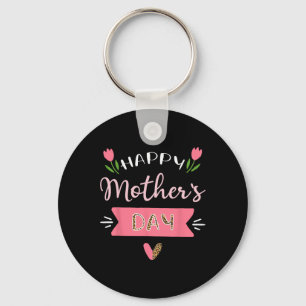 Gelukkige Moederdag mama Schattigee bloemrijke vro Sleutelhanger