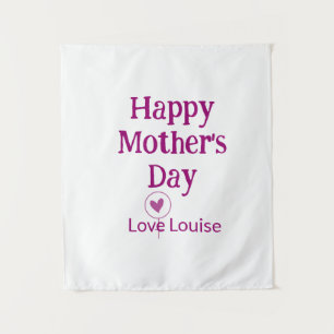 Gelukkige Moederdag mauve liefdesnaam vrouwelijk t Wandkleed