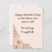 Gelukkige Moederdag met Baby Olifanten Feestdagenkaart (Achterkant)