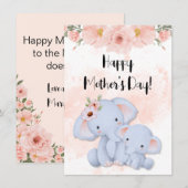 Gelukkige Moederdag met Baby Olifanten Feestdagenkaart (Voorkant / Achterkant)
