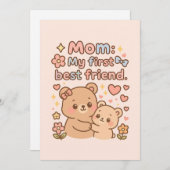 Gelukkige Moederdag met berendesign Feestdagenkaart (Voorkant / Achterkant)