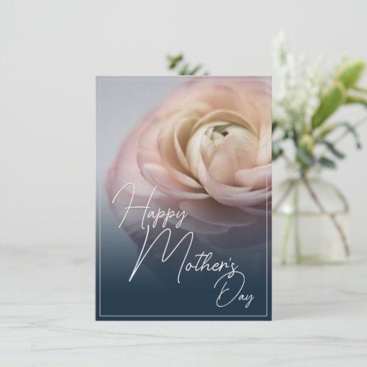 Gelukkige Moederdag met Big Pink Rose (Staand voorkant)