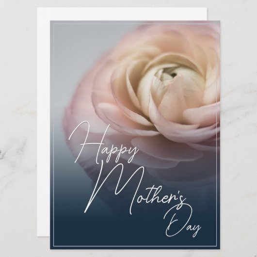 Gelukkige Moederdag met Big Pink Rose (Voorkant / Achterkant)
