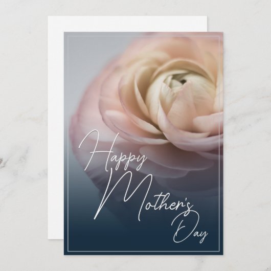 Gelukkige Moederdag met Big Pink Rose (Voorkant / Achterkant)