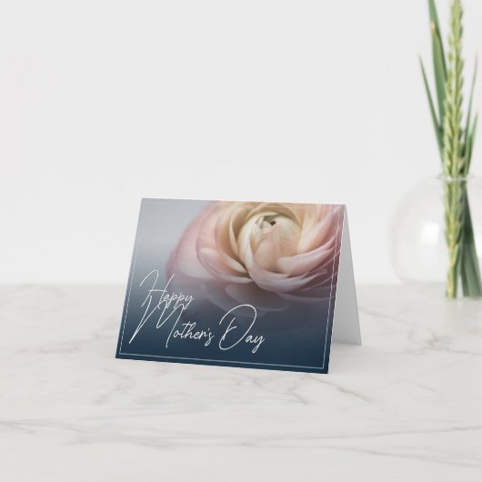 Gelukkige Moederdag met Big Pink Rose Bedankkaart (Voorkant)