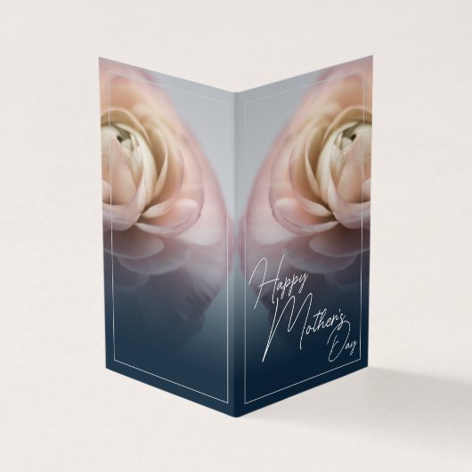 Gelukkige Moederdag met Big Pink Rose Kaart (Buitenkant)