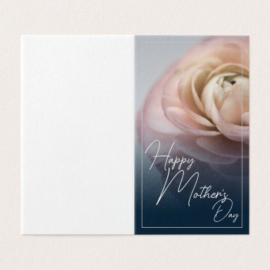 Gelukkige Moederdag met Big Pink Rose Kaart (Buitenkant ongevouwen)