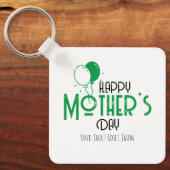 Gelukkige moederdag met groene ballonnen sleutelhanger (Voorkant)