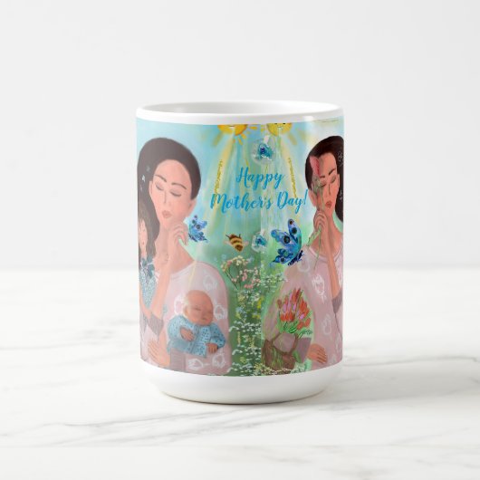 Gelukkige Moederdag met kinder Koffiemok (Center)