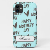 Gelukkige Moederdag met lichtblauwe achtergrond Case-Mate iPhone Case (Achterkant)