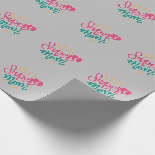 Gelukkige Moederdag met liefde voor mijn supermoed Cadeaupapier (Hoek)