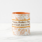 Gelukkige Moederdag met Oranje vlinderpatroon Mok (Midden)