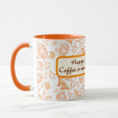 Gelukkige Moederdag met Oranje vlinderpatroon Mok (Links)