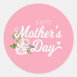 Gelukkige Moederdag met Roze Rozen | STICKER