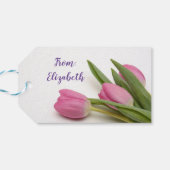 Gelukkige Moederdag met Tulpen Cadeaulabel (Achterkant Horizontaal)