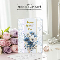 Gelukkige Moederdag Modern Blauw Bloemen Bijbelver