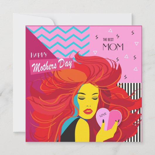 Gelukkige Moederdag! Modern ontwerp & Wensen Tekst Kaart (Voorkant)