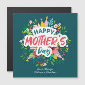 Gelukkige Moederdag Moderne Bloemen Gepersonalisee (Voorkant / Achterkant)