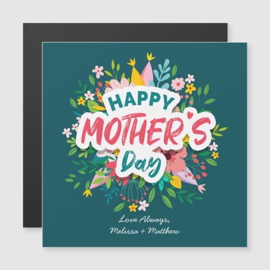 Gelukkige Moederdag Moderne Bloemen Gepersonalisee (Voorkant / Achterkant)