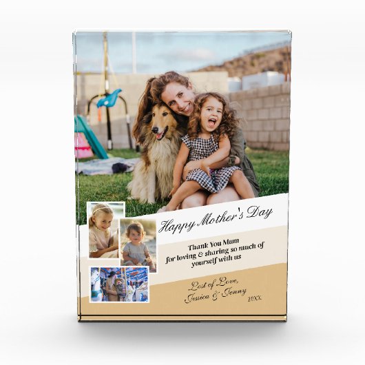 Gelukkige Moederdag Moderne Fotocollage Display Fotoblokken (Voorkant)