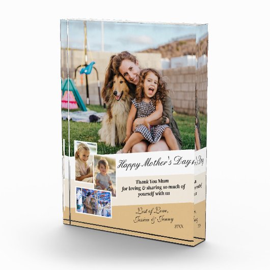 Gelukkige Moederdag Moderne Fotocollage Display Fotoblokken (Rechts)