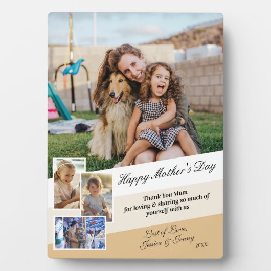 Gelukkige Moederdag Moderne Fotocollage Display Fotoplaat (voorkant)