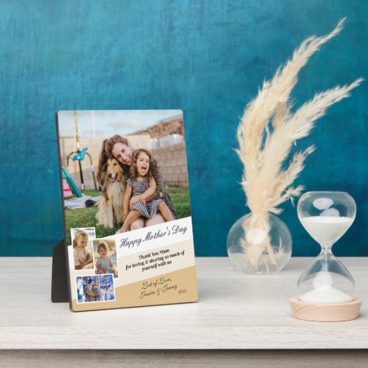 Gelukkige Moederdag Moderne Fotocollage Display Fotoplaat (Zijkant)
