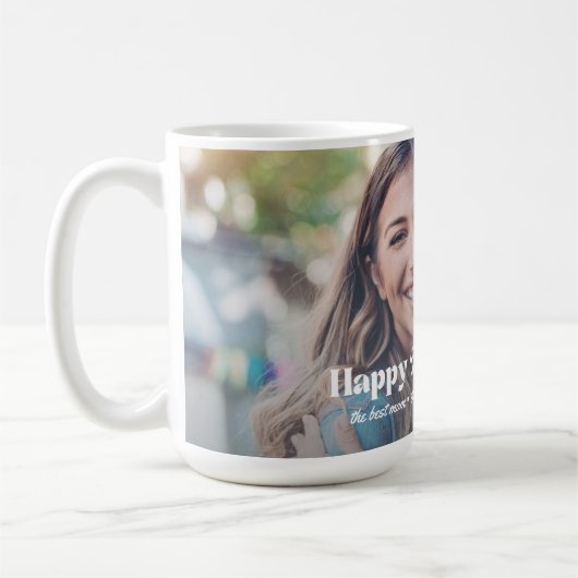 Gelukkige Moederdag, Moderne Typografie Foto Chic Koffiemok (Links)