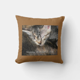 Gelukkige Moederdag Moeder en Kitten Kussen