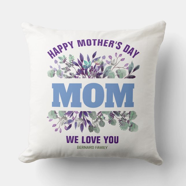 GELUKKIGE MOEDERDAG MOEDER GEPERSONALISEERD CADEAU KUSSEN (Voorkant)