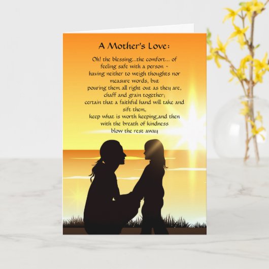 Gelukkige Moederdag Moederliefde Kaart (Gele Bloem)