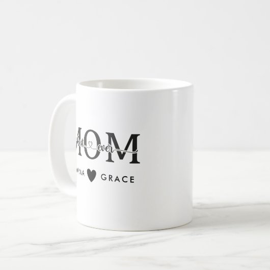 Gelukkige Moederdag Mok met 2 Kinder Namen (Voorkant links)