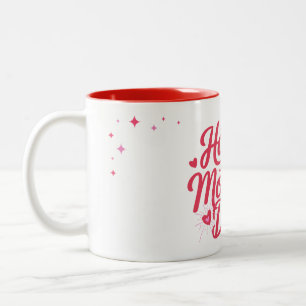 Gelukkige moederdag mooie ontwerp tweekleurige koffiemok