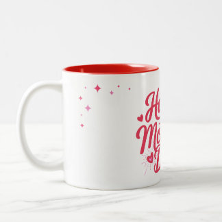 Gelukkige moederdag mooie ontwerp tweekleurige koffiemok