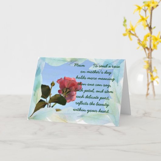 Gelukkige Moederdag Mum Kaart (Gele Bloem)