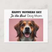 Gelukkige Moederdag Naar de Beste Hond Mama Feestdagenkaart (Voorkant)