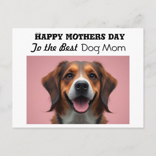 Gelukkige Moederdag Naar de Beste Hond Mama Feestdagenkaart (Voorkant)