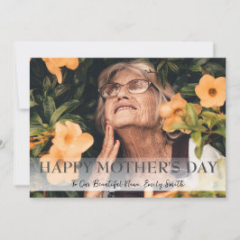 Gelukkige Moederdag, nana, oma eenvoudige foto Feestdagenkaart