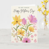 Gelukkige Moederdag nicht Kaart (Gele Bloem)