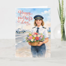 Gelukkige Moederdag op de startbaan voor piloot Kaart