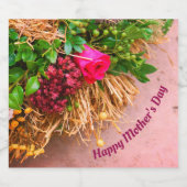 Gelukkige moederdag, op maat gemaakt likeurfles etiket (Enkel label)