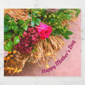 Gelukkige moederdag, op maat gemaakt sparkling wijnetiket (Enkel label)