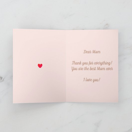 Gelukkige Moederdag op rood Kaart (Binnen)