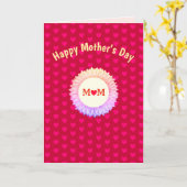 Gelukkige Moederdag op rood Kaart (Gele Bloem)