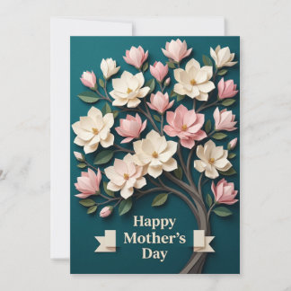 Gelukkige Moederdag Origami Magnolia Kaart